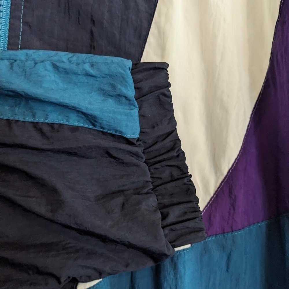 Vintage Claybrooke Sport Windbreaker Jacket 90s Colorblock Teal Navy Purple XL - Picture 10 of 12